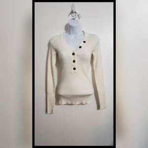H&M white v neck sweater